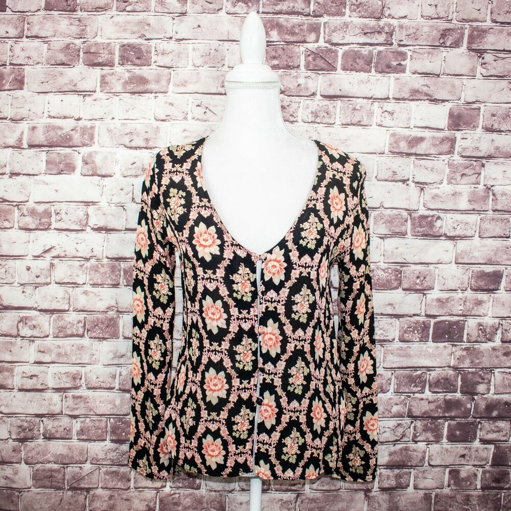 Flynn Skye Scoop Neck Blouse Floral Print Size 1